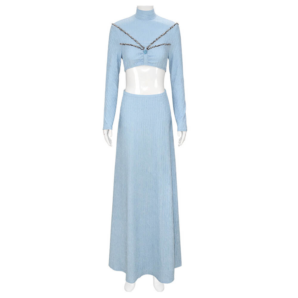 Padme Amidala Costume Blue Dress SW Cosplay Halloween Outfit – Timcosplay