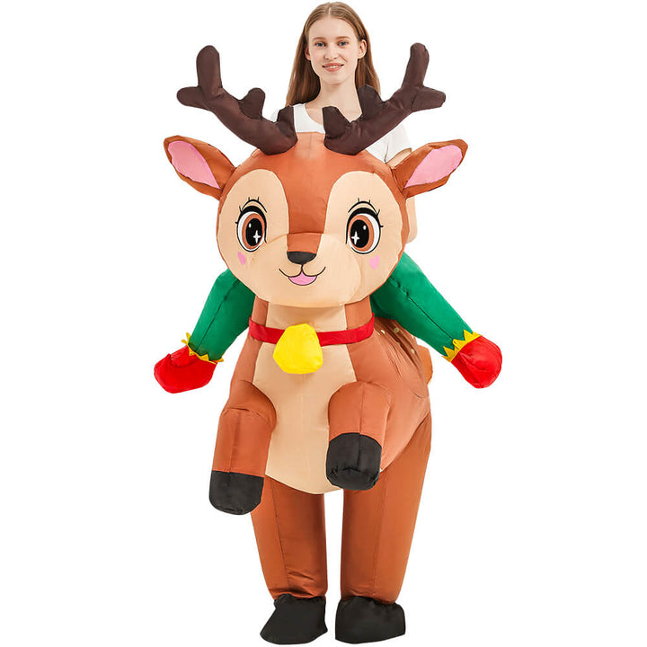 Inflatables Reindeer Costume Christmas Riding Reindeer Timcosplay