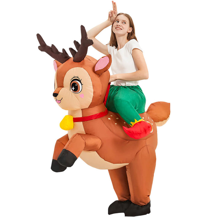 Inflatables Reindeer Costume Christmas Riding Reindeer Timcosplay