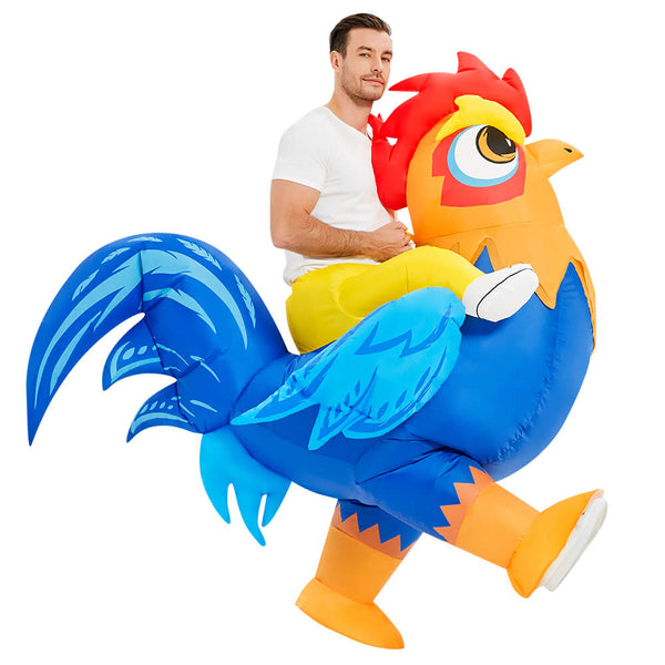 Inflatable Chicken Costume Blow Up Riding Halloween Suit