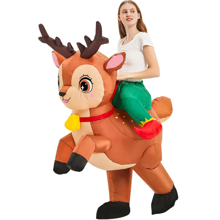 Inflatables Reindeer Costume Christmas Riding Reindeer Timcosplay
