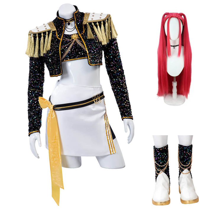 Mira Golden Kpop Demon Hunters Costume Black Dance Halloween Cosplay Outfit - Timcosplay