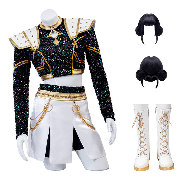 Zoey Golden Kpop Demon Hunters Costume Black Dance Halloween Outfit