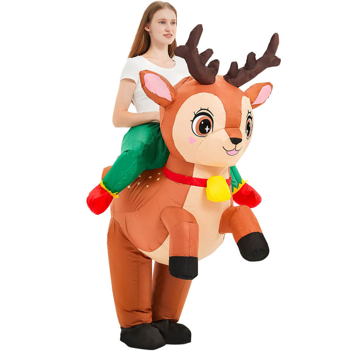 Inflatables Reindeer Costume Christmas Riding Reindeer Timcosplay
