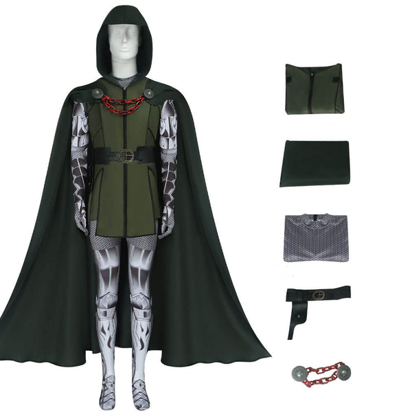 Doctor Doom Costume Fantastic Four Dr.Doom Battle Suit Halloween Cosplay Outfit