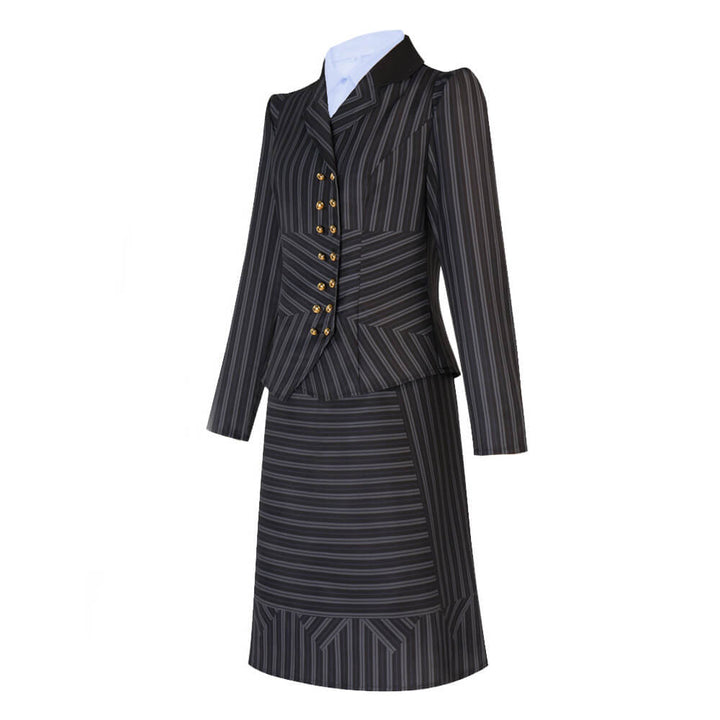 Witch Elphaba Costume Plaid Skirt Suit Wicked Cosplay Halloween Outfit Timcosplay