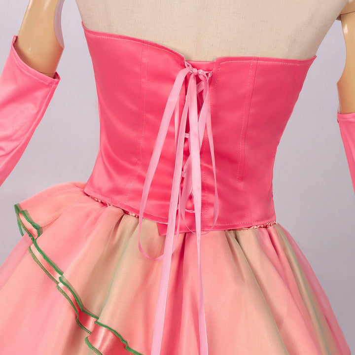 Glinda Costume Good Witch Pink Flower Dress Wicked Cosplay Halloween Outfit Timcosplay