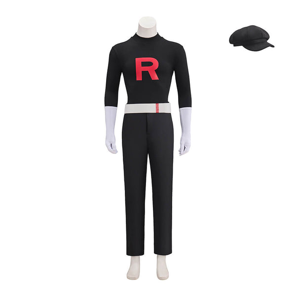 James Team Rocket Costume Black James Halloween Cosplay Outfit Adult