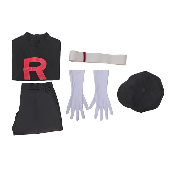 James Team Rocket Costume Black James Halloween Cosplay Outfit Adult Timcosplay