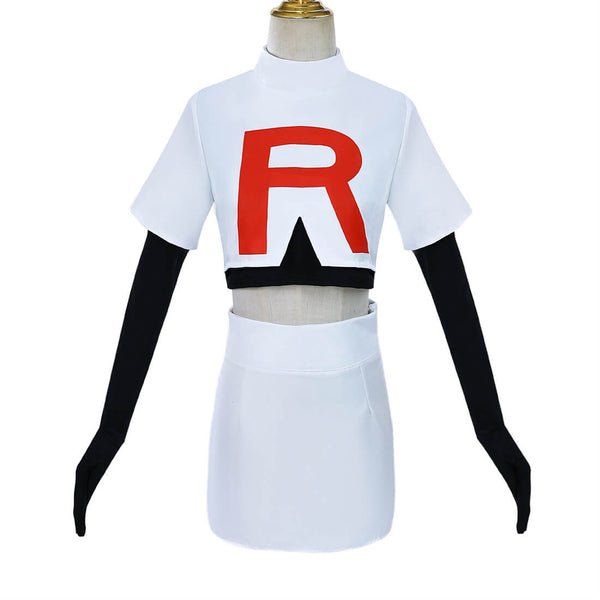 Jessie Team Rocket Costume White Jessie Halloween Cosplay Outfit Women