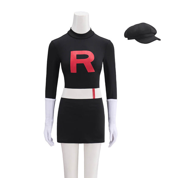 Jessie Team Rocket Costume Black Jessie Halloween Cosplay Outfit Women