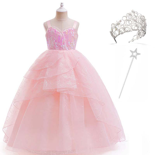 Kid Glinda Costume Wicked Cosplay Halloween Costume