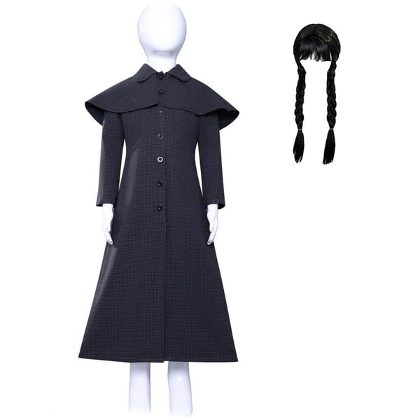 Kid Wednesday Addams Coat Wednesday Season 2 Cosplay Halloween Outfit