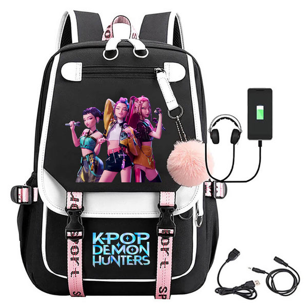 Kpop Demon Hunters Backpack Teenager School Shoulder Bag Travel Daypack