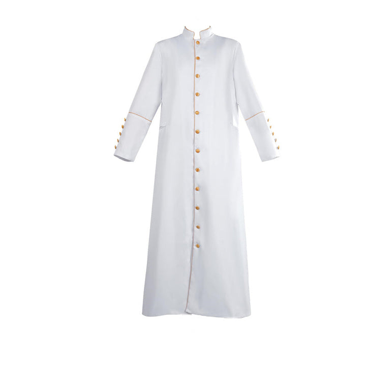 Mens Medieval Priest Costume Vintage Long Sleeved Robe Adult Clergy Pastor Cassock Timcosplay