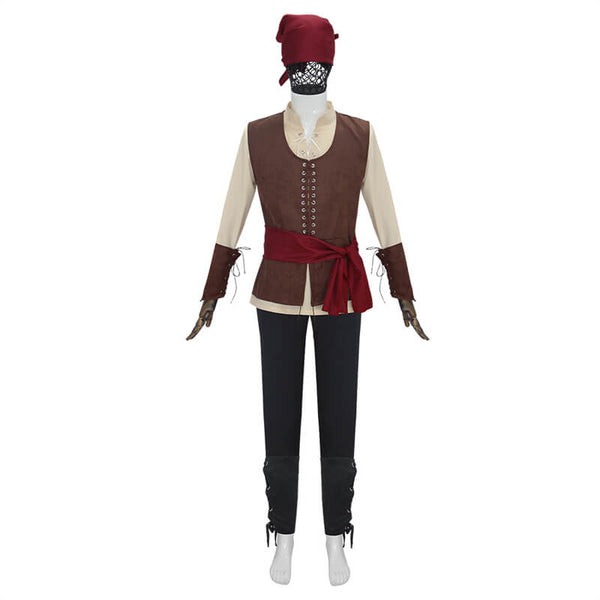 Men Pirate Costume Victorian Shirt Medieval Steampunk Gothic Outfit