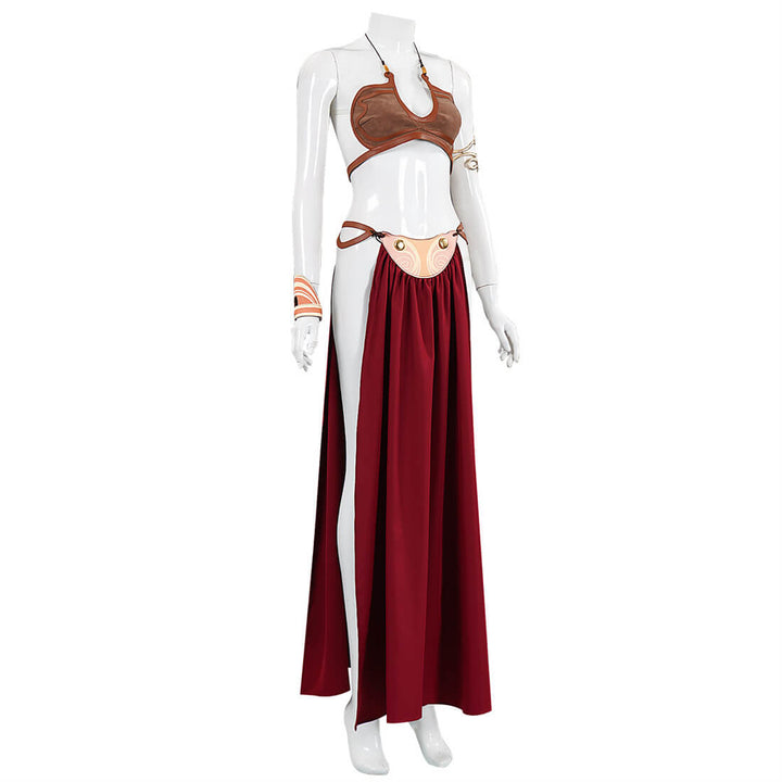 Princess Leia Costume Slave Leia Gold Bikini Halloween Cosplay Outfit Timcosplay