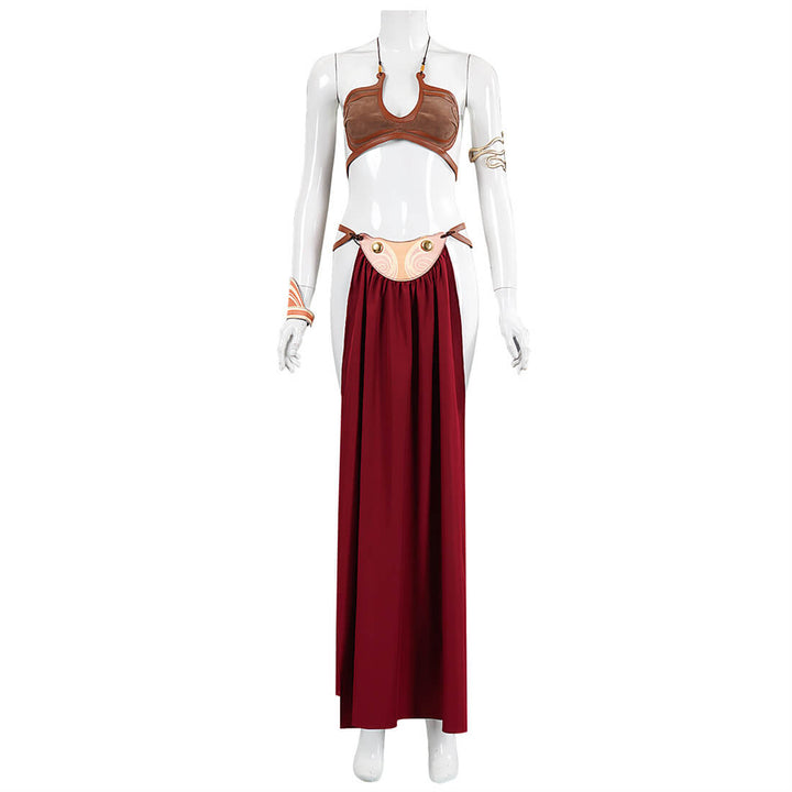 Princess Leia Costume Slave Leia Gold Bikini Halloween Cosplay Outfit Timcosplay