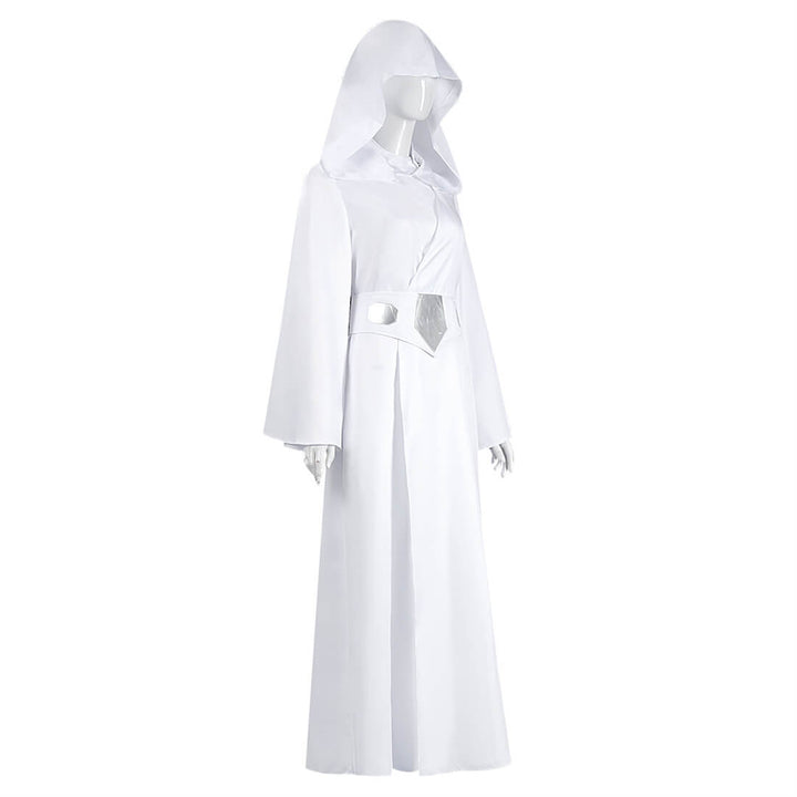 Princess Leia Costume Adult Women White Dress Tunic Halloween Cosplay Suit Timcosplay