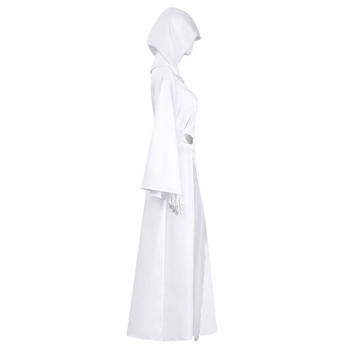 Princess Leia Costume Adult Women White Dress Tunic Halloween Cosplay Suit Timcosplay