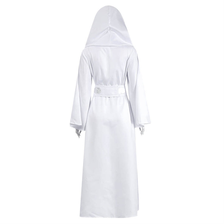 Princess Leia Costume Adult Women White Dress Tunic Halloween Cosplay Suit Timcosplay