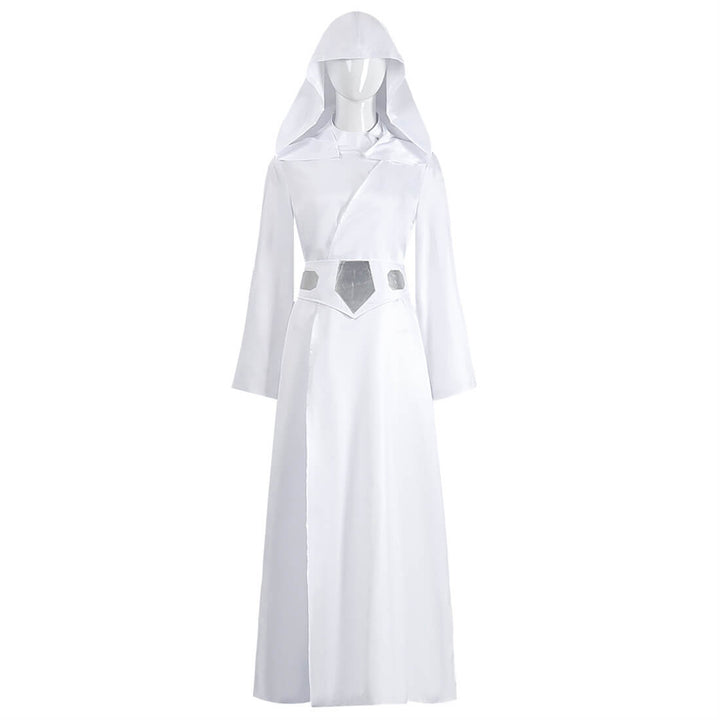 Princess Leia Costume Adult Women White Dress Tunic Halloween Cosplay Suit Timcosplay