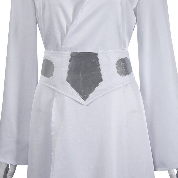 Princess Leia Costume Adult Women White Dress Tunic Halloween Cosplay Suit Timcosplay