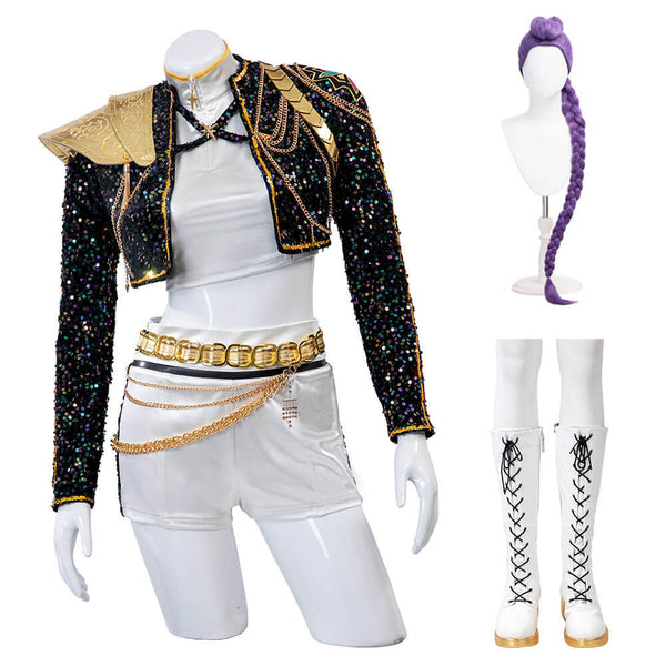 Rumi Golden Kpop Demon Hunters Costume Black Dance Halloween Outfit