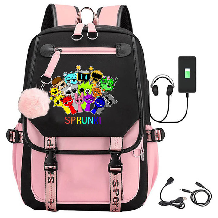 Sprunki Backpack Cute Teenager Laptop School Shoulder Bag Timcosplay