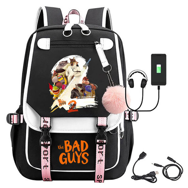The Bad Guys2 Backpack School Bag Travel Laptop School Shoulder Daypack Timcosplay