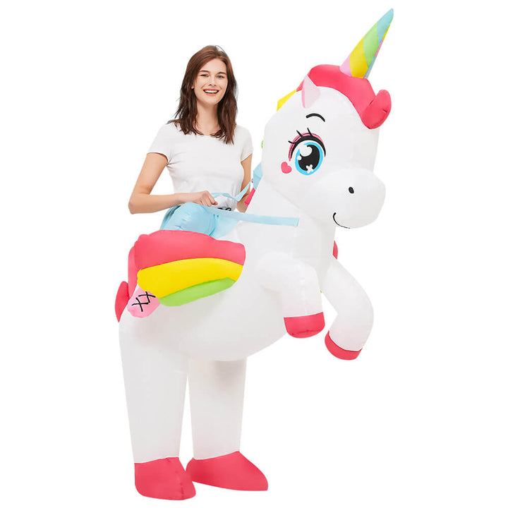 Inflatable Unicorn Costume Ride On Unicorn Costume Halloween Outfit Timcosplay