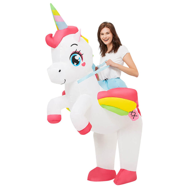 Inflatable Unicorn Costume Ride On Unicorn Costume Halloween Outfit