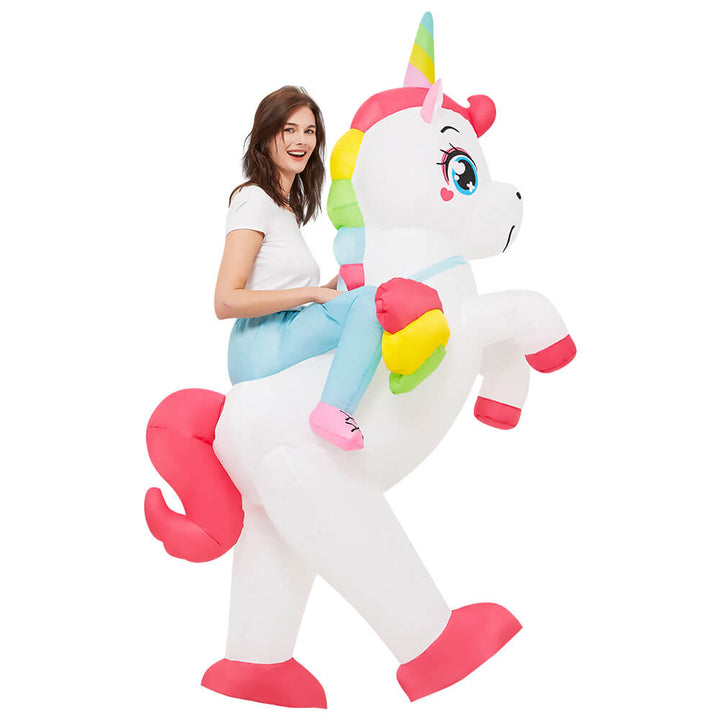 Inflatable Unicorn Costume Ride On Unicorn Costume Halloween Outfit Timcosplay