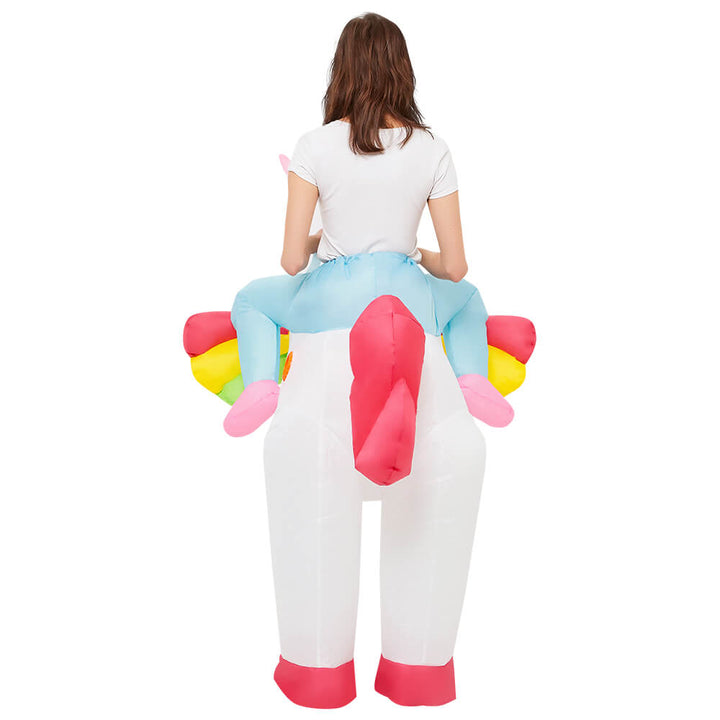 Inflatable Unicorn Costume Ride On Unicorn Costume Halloween Outfit Timcosplay
