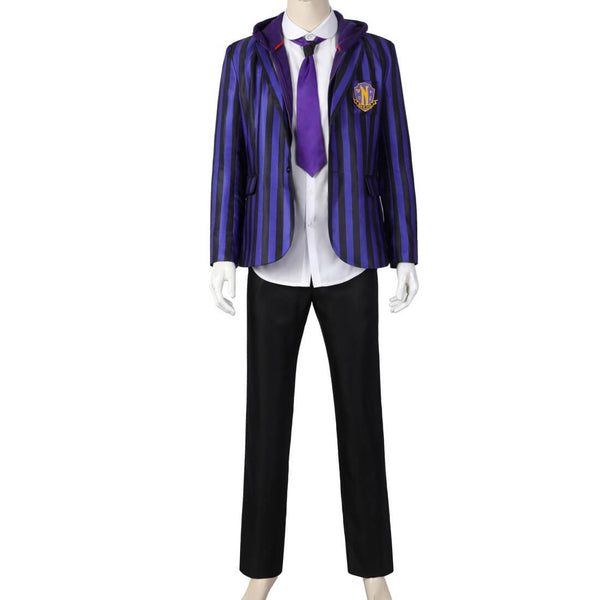 Xavier Thorpe Costume Wednesday Season 2 Cosplay Academy Purple School Uniform