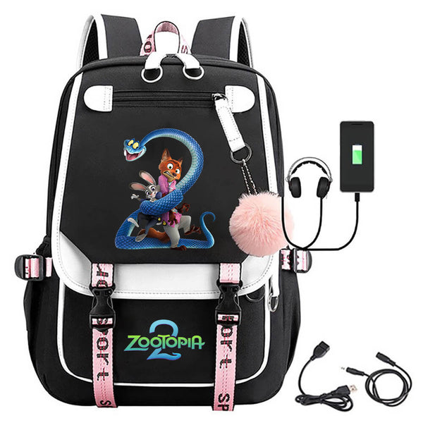 Zootopia Backpack Anime Cartoon Teenager Large Capacity School Shoulder Bag Timcosplay