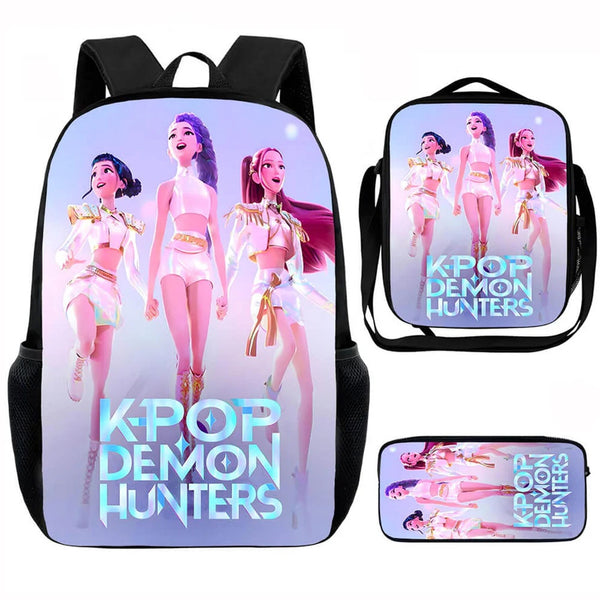 KPop Demon Hunters Backpack Lunch Box Set School Shoulder Bag