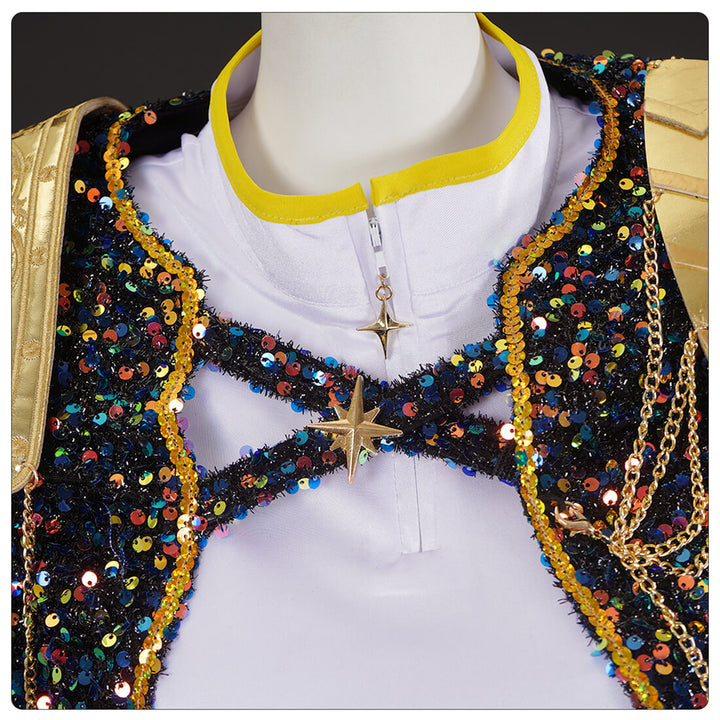 Rumi Kpop Demon Hunters Costume Black Golden Dance Halloween Outfit - Timcosplay