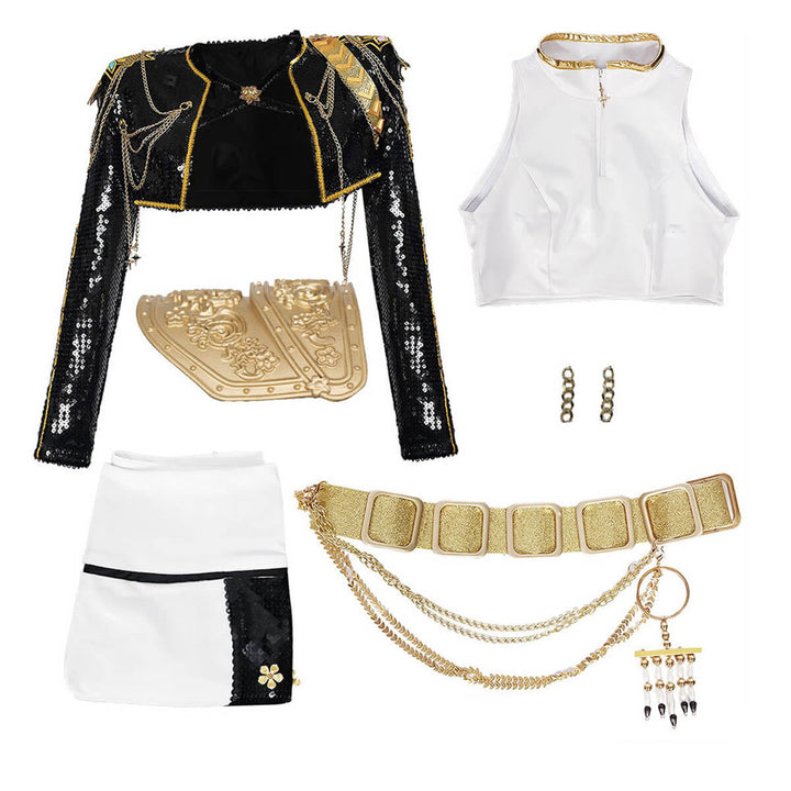 Rumi Golden Costume Kpop Demon Hunters Rumi Black Dance Halloween Outfit - Timcosplay