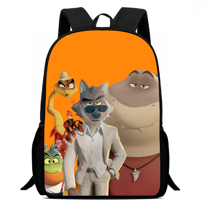 The Bad Guys 2  Mr Wolf Backpack Teenager Large Capacity School Shoulder Bag Timcosplay
