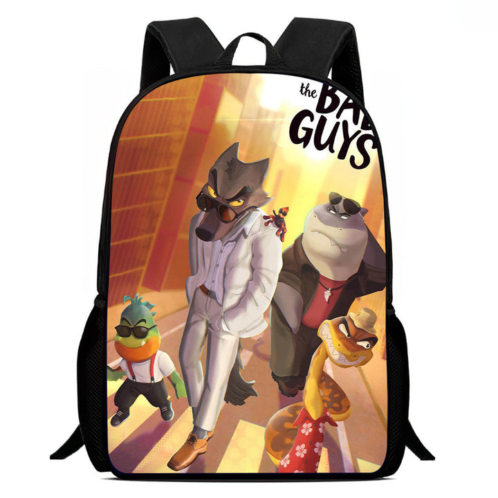 The Bad Guys 2  Mr Wolf Backpack Teenager Large Capacity School Shoulder Bag Timcosplay