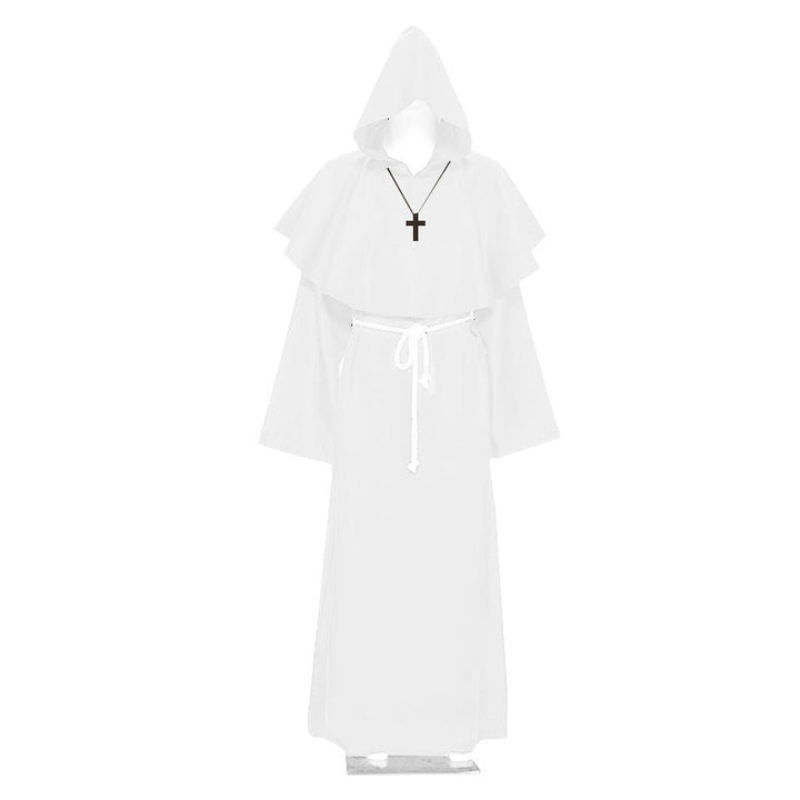 Wizard Costume Adult Medieval Hooded Cloak Priest Robe Renaissance Cape Timcosplay